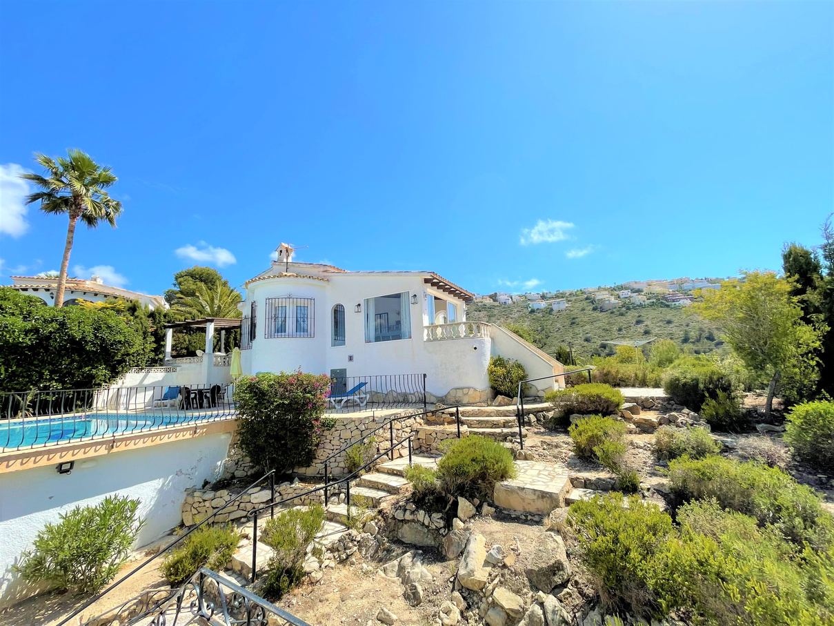A two bedroom, two bathroom villa with pool and beautiful mountain views